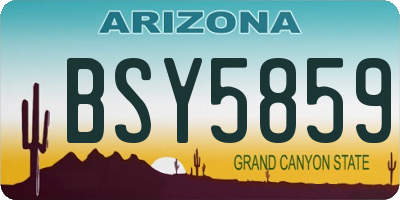 AZ license plate BSY5859