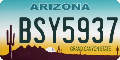 AZ license plate BSY5937