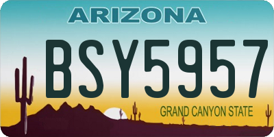 AZ license plate BSY5957