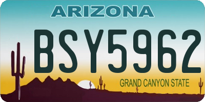 AZ license plate BSY5962