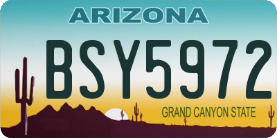 AZ license plate BSY5972