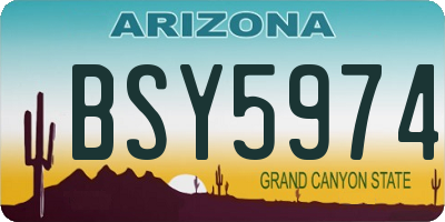 AZ license plate BSY5974