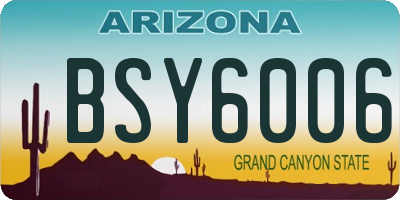 AZ license plate BSY6006