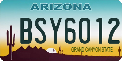 AZ license plate BSY6012
