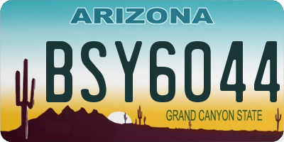 AZ license plate BSY6044