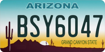 AZ license plate BSY6047