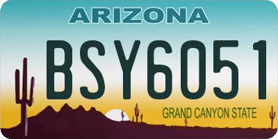 AZ license plate BSY6051