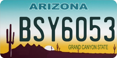 AZ license plate BSY6053