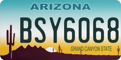 AZ license plate BSY6068