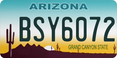 AZ license plate BSY6072