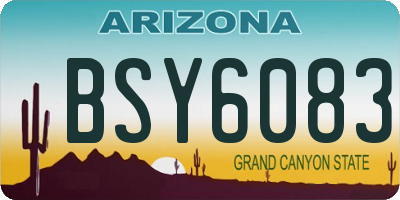 AZ license plate BSY6083