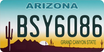 AZ license plate BSY6086