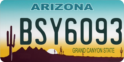 AZ license plate BSY6093