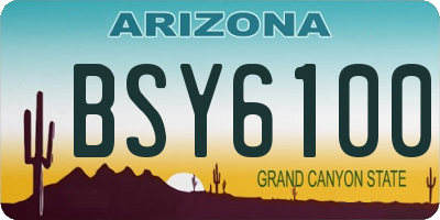 AZ license plate BSY6100