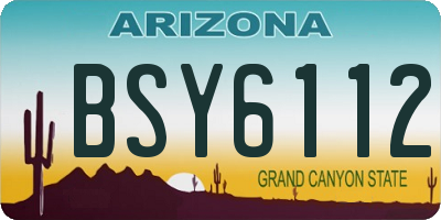 AZ license plate BSY6112