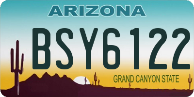 AZ license plate BSY6122