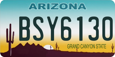 AZ license plate BSY6130