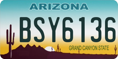 AZ license plate BSY6136