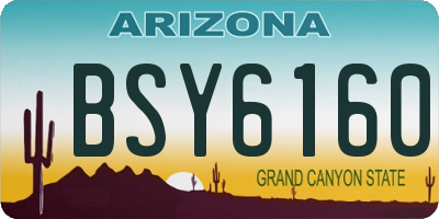 AZ license plate BSY6160