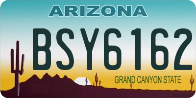 AZ license plate BSY6162