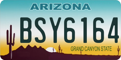 AZ license plate BSY6164