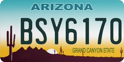 AZ license plate BSY6170