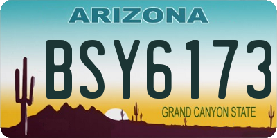 AZ license plate BSY6173