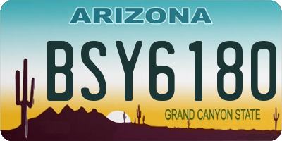 AZ license plate BSY6180