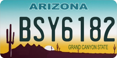 AZ license plate BSY6182