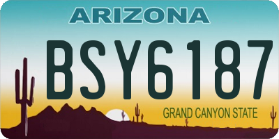 AZ license plate BSY6187