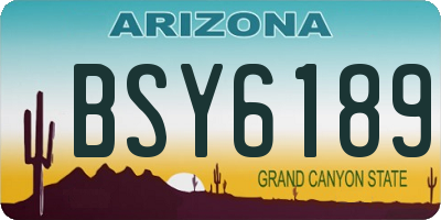 AZ license plate BSY6189