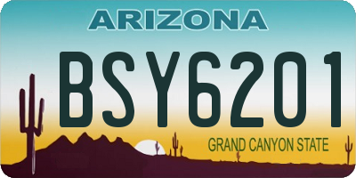 AZ license plate BSY6201