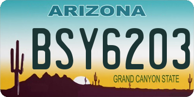 AZ license plate BSY6203