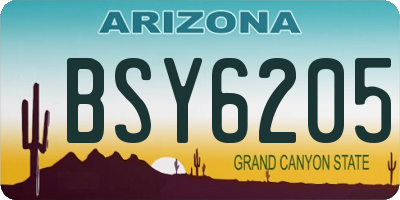 AZ license plate BSY6205