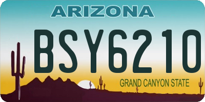 AZ license plate BSY6210