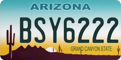 AZ license plate BSY6222