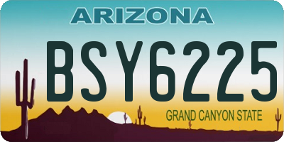 AZ license plate BSY6225