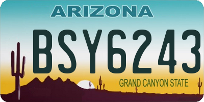AZ license plate BSY6243