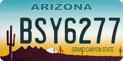 AZ license plate BSY6277