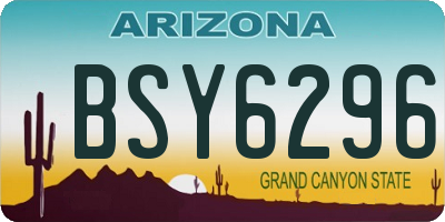 AZ license plate BSY6296
