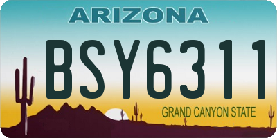 AZ license plate BSY6311