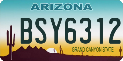 AZ license plate BSY6312