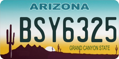 AZ license plate BSY6325