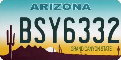 AZ license plate BSY6332