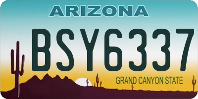 AZ license plate BSY6337
