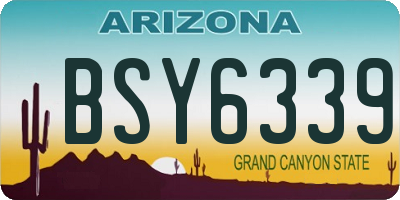 AZ license plate BSY6339