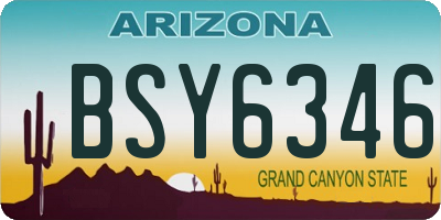 AZ license plate BSY6346