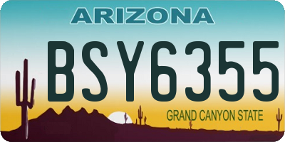 AZ license plate BSY6355