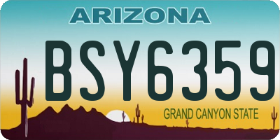 AZ license plate BSY6359