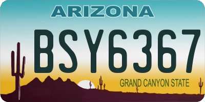 AZ license plate BSY6367